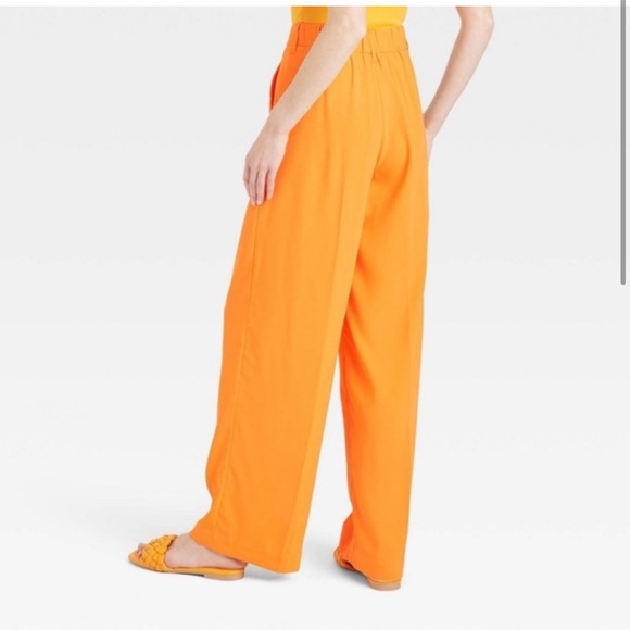 Women's High-Rise Wide Leg Fluid Pants - A
New Day™ Orange size 2 - Picture 2 of 4